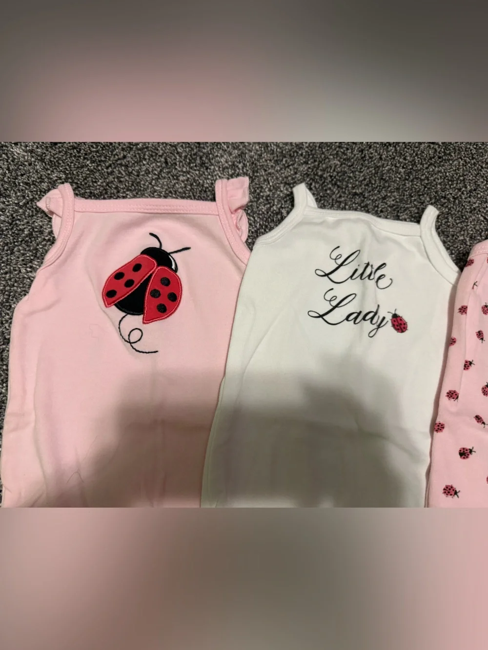 HB 9-12 month baby girls onesies lady bug